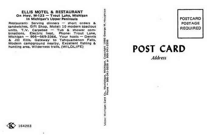 Ellis Motel & Restaurant - Old Postcard